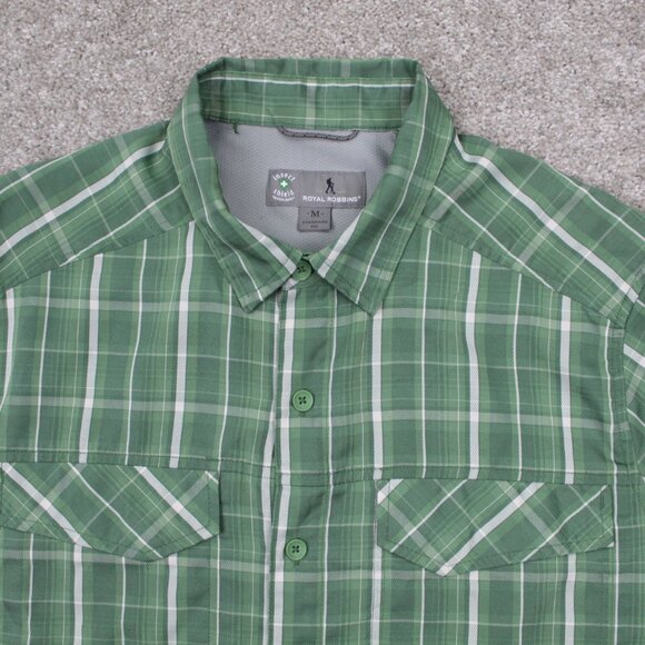 Royal Robbins Shirt Adult Medium Green/White Plaid Insect Shield L/S Button Up - Picture 5 of 13